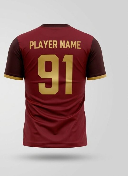 Maroon Sash Soccer Jersey, maroon, back