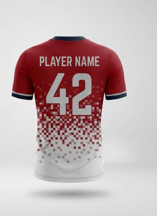 Crimson Fade Soccer Jersey, crimson red, back