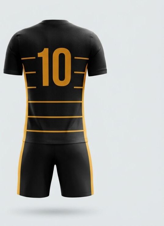 Amber Hoops Soccer Jersey, amber, back