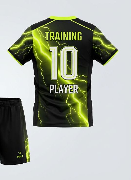 Volt Bolt Soccer Jersey, neon yellow, back
