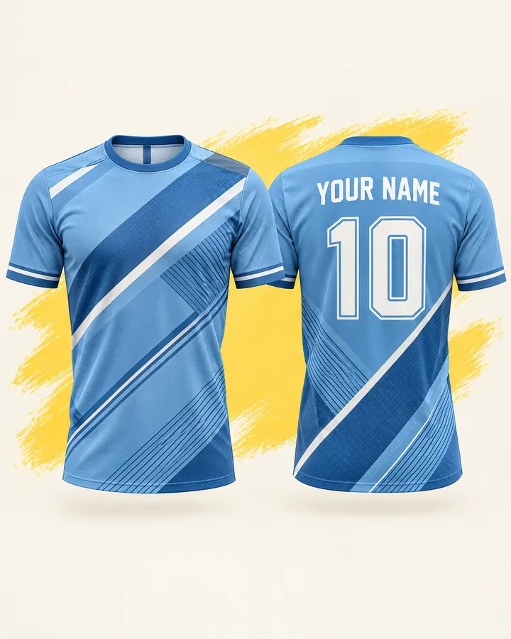 Argentina fan jersey design, Retro (Classic stripes), front and back
