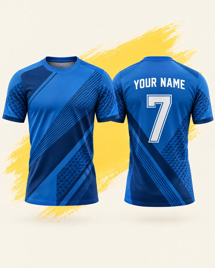 Brazil fan jersey design, Away Blue (Alternate), front and back
