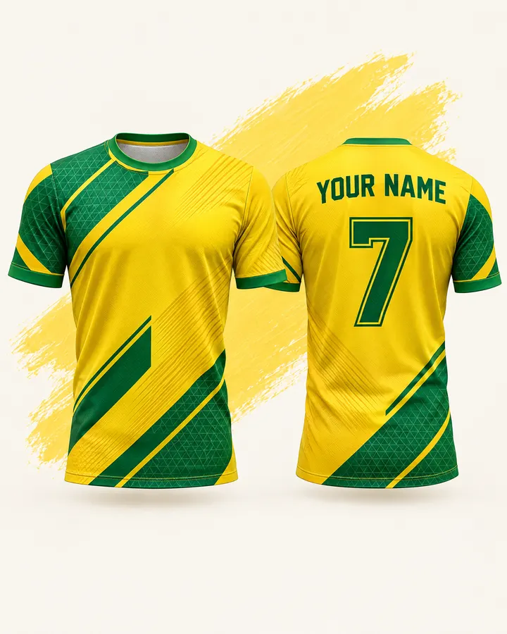 Brazil fan jersey design, Retro (Classic), front and back