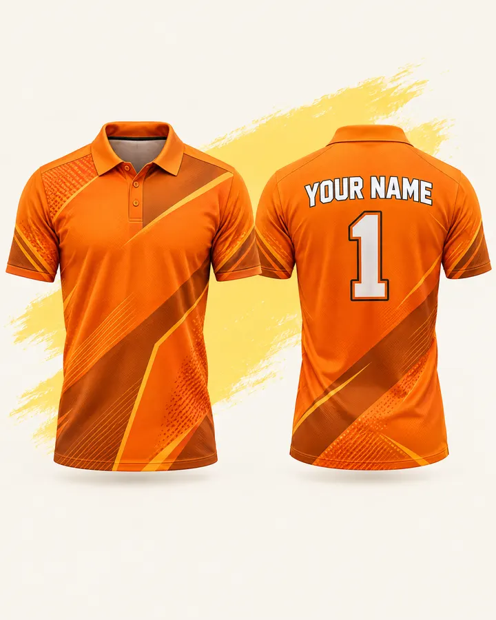 F1 fan jersey design, Papaya (Bright orange), front and back