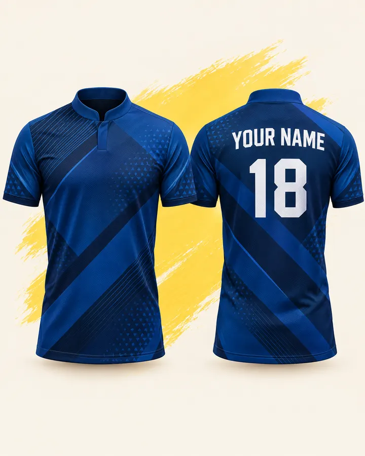 India fan jersey design, Deep Blue (Darker home), front and back