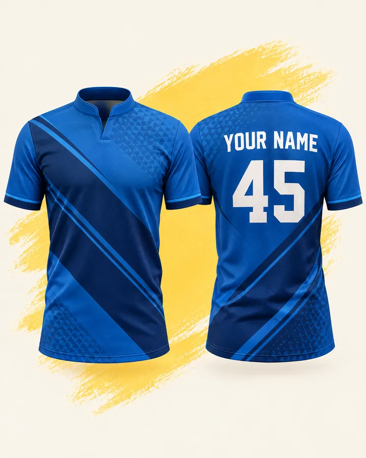 Mumbai Indians fan jersey design, Retro (Early seasons), front and back