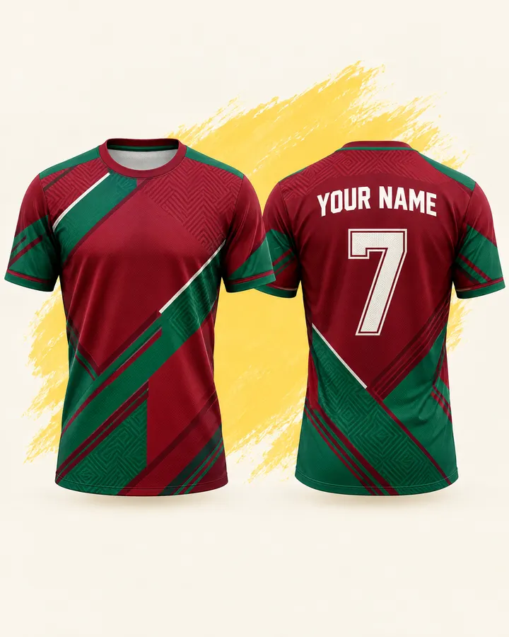 Portugal fan jersey design, Retro (Classic), front and back