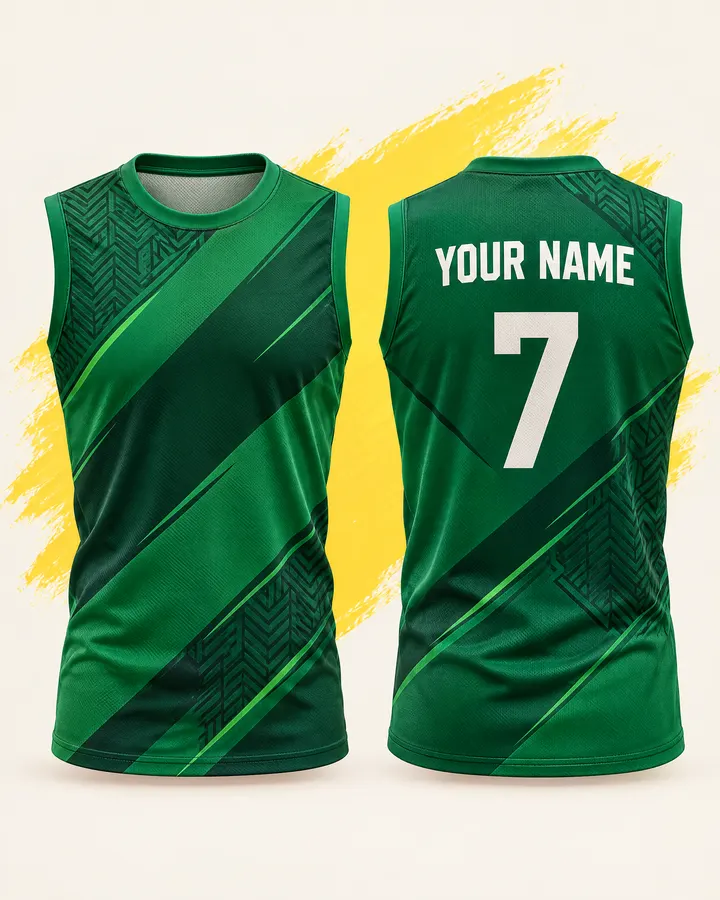 Pro Kabaddi fan jersey design, Green (Team green), front and back