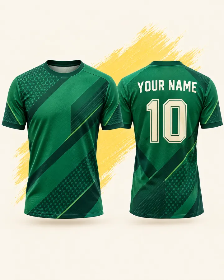 Retro Football fan jersey design, Retro Green (Vintage green), front and back