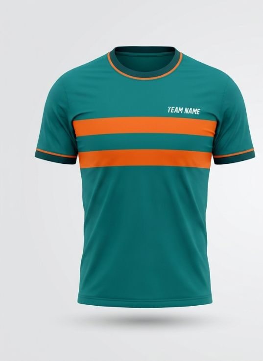 Teal Hoops Badminton Jersey