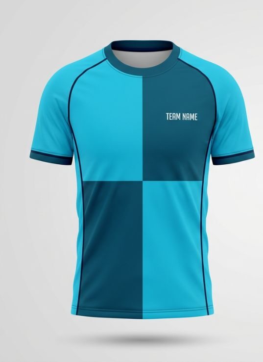 Cyan Block Badminton Jersey