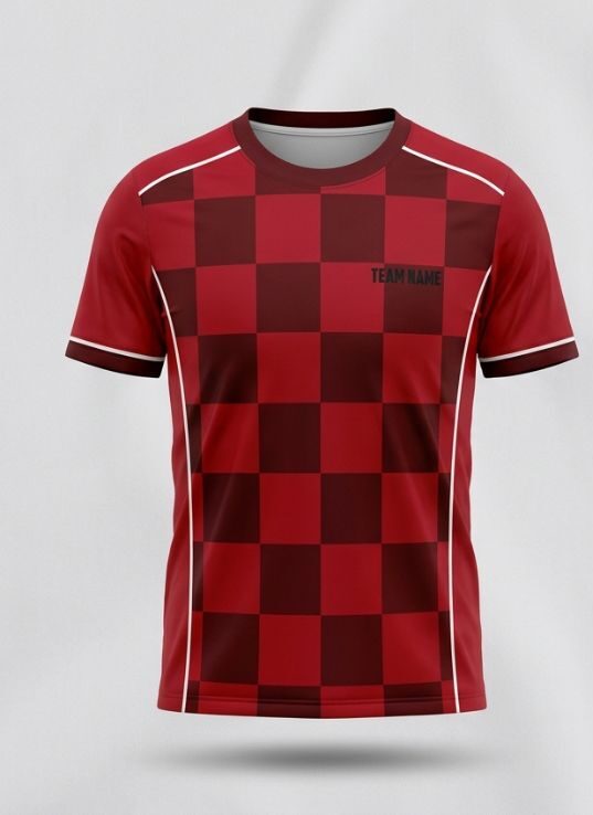 Scarlet Checker Badminton Jersey