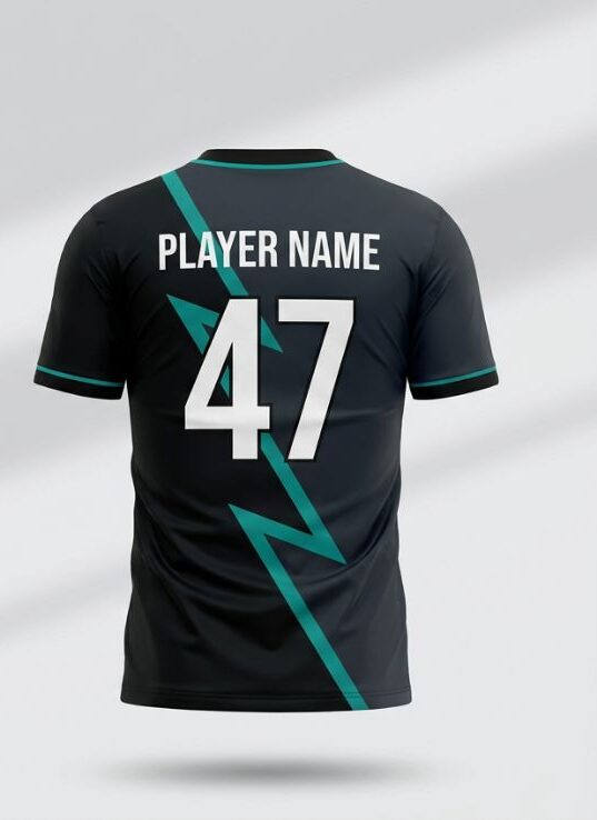 Charcoal Lightning Badminton Jersey, charcoal grey, back