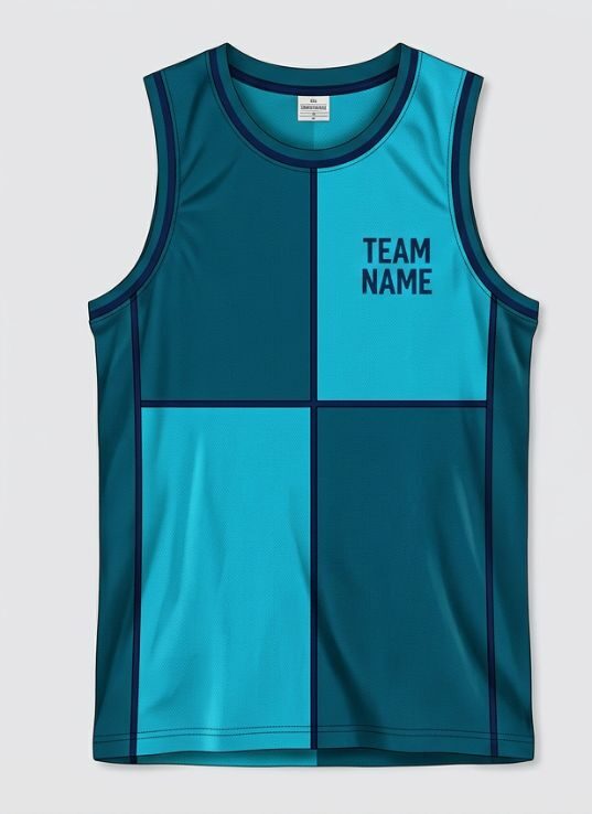 Cyan Block Basketball Jersey