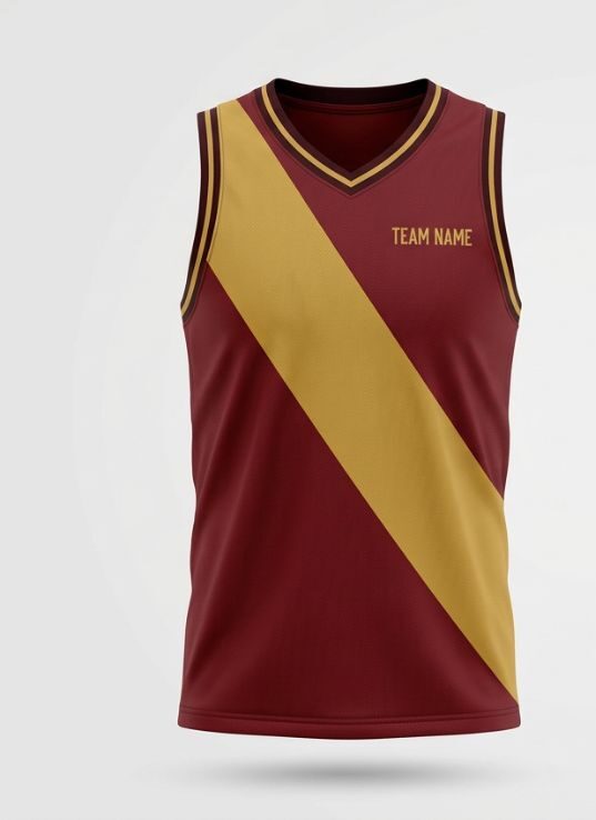 Maroon Sash Basketball Jersey