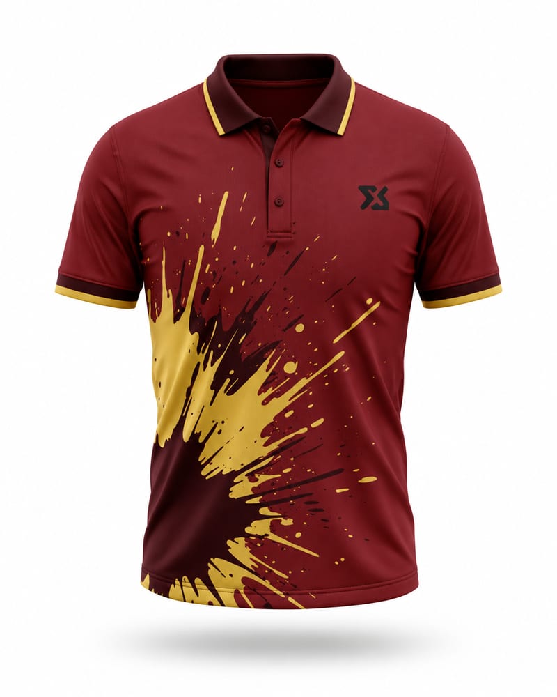 Maroon Splash Cricket Jersey
