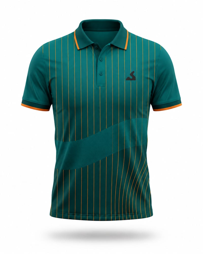Teal Pinstripe Cricket Jersey