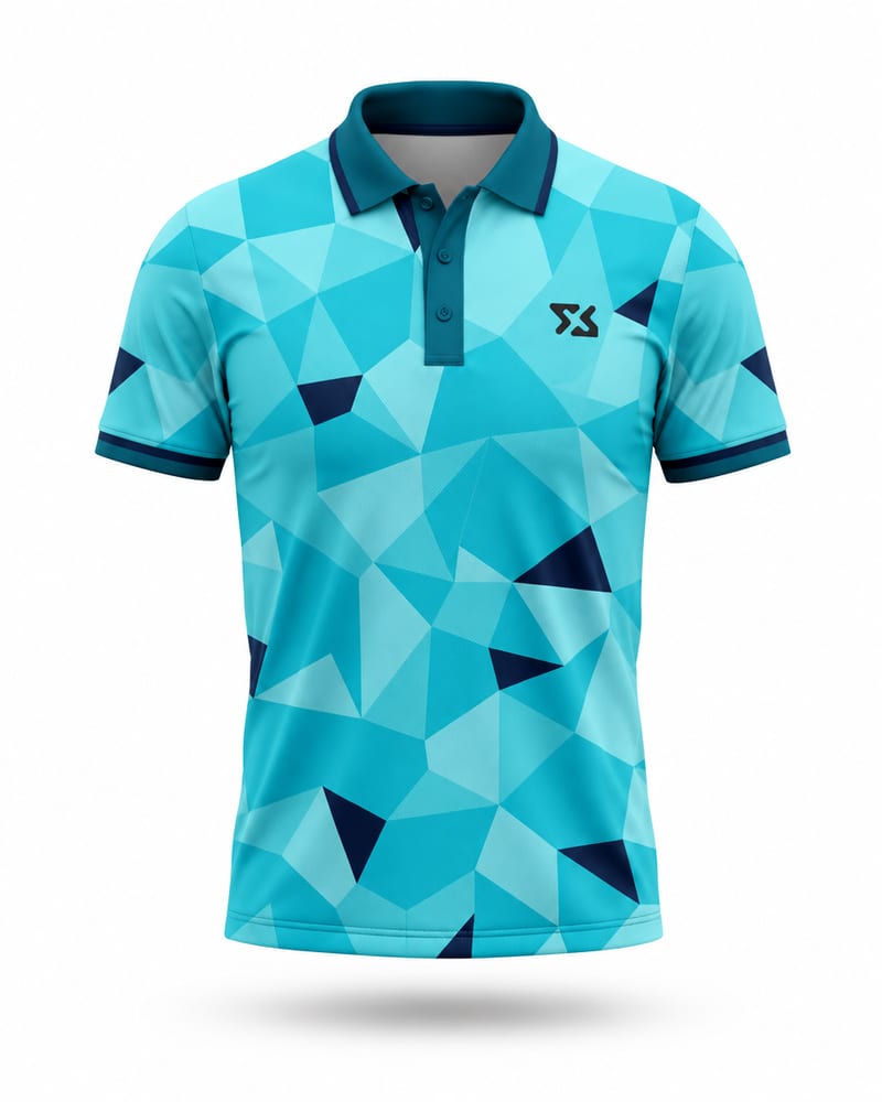 Cyan Camo Cricket Jersey