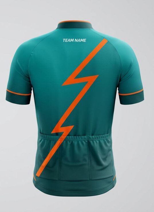 Teal Volt Cycling Jersey, teal, back