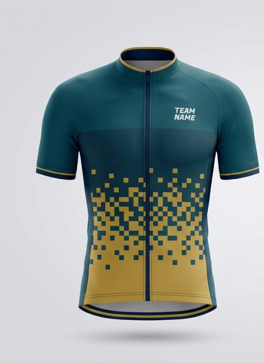 Cyan Pixel Cycling Jersey
