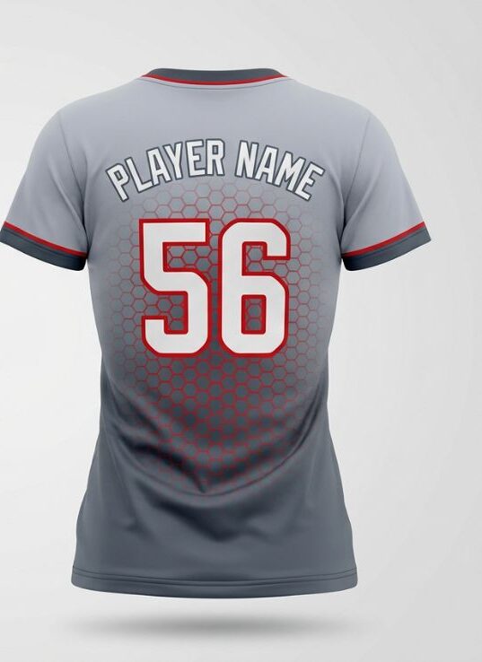 Silver Grid Volleyball Jersey, silver, back