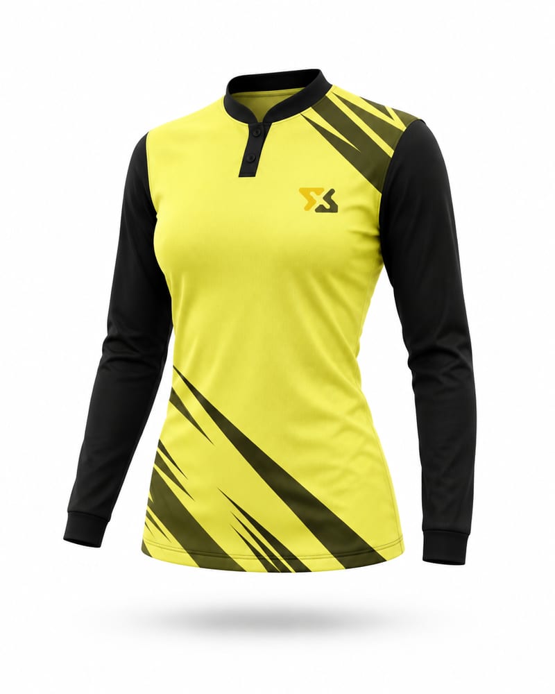 Women’s Custom Cricket Jersey: Mandarin Collar, Full Sleeve