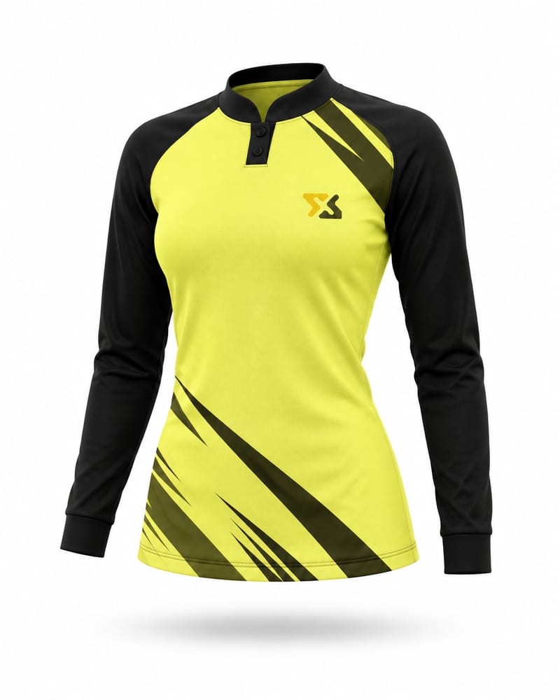 Women’s Custom Bikers Jersey: Mandarin Collar, Full Sleeve, Raglan