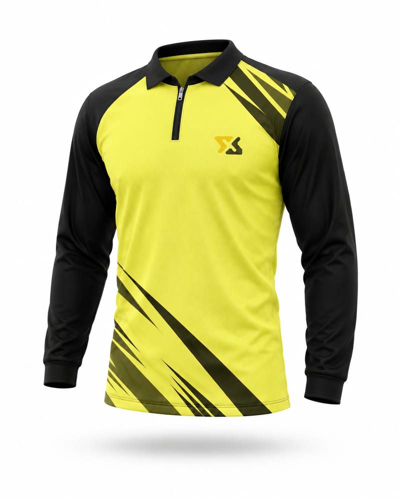 Zip Polo, Full Sleeve, Raglan