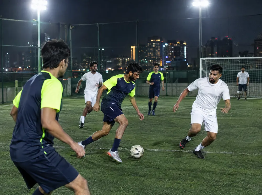 Night game on the rooftop turf
