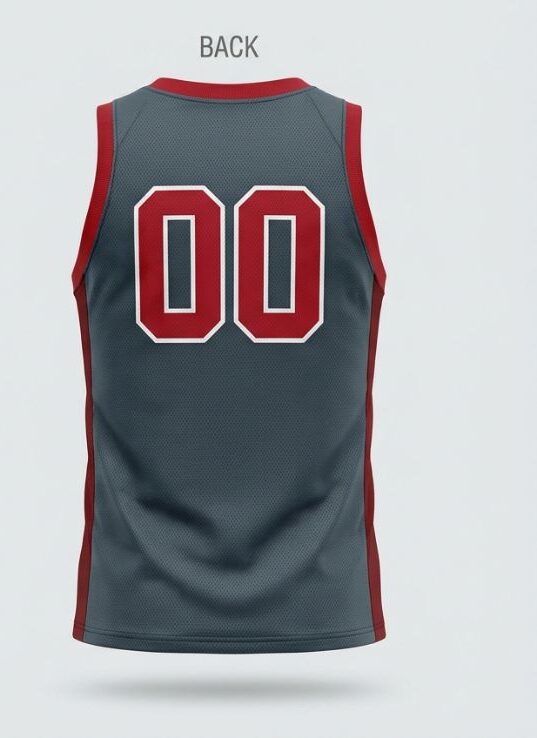 Steel Mesh Basketball Jersey, steel grey, back