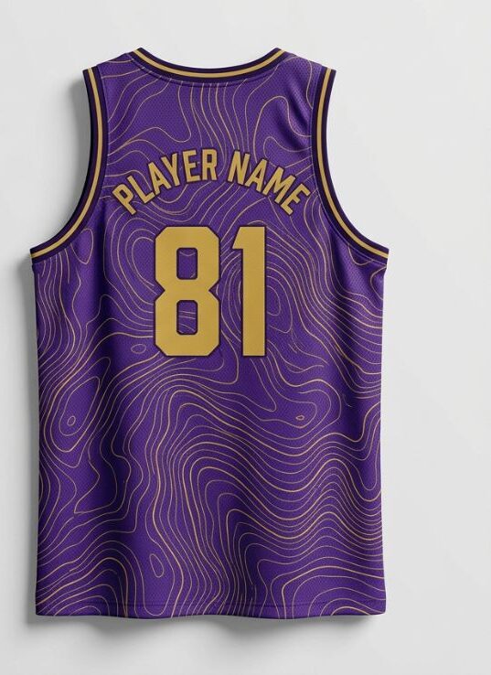 Purple Lines Basketball Jersey, purple, back