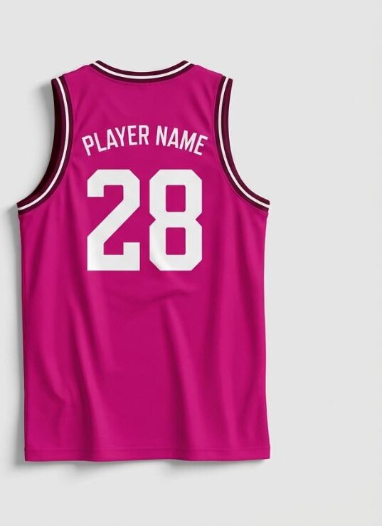 Magenta Strike Basketball Jersey, magenta, back