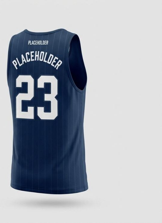 Midnight Pinstripe Basketball Jersey, midnight blue, back