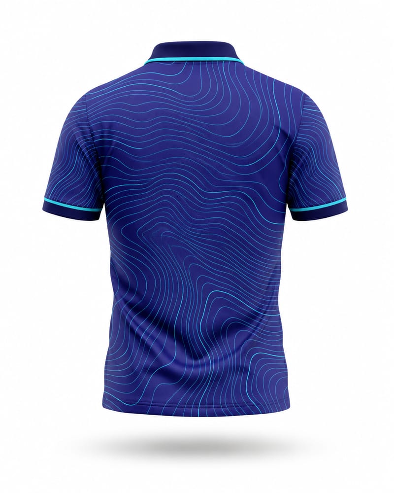 Indigo Topo Cricket Jersey, indigo, back