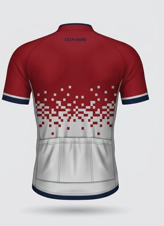 Scarlet Pixel Cycling Jersey, scarlet red, back