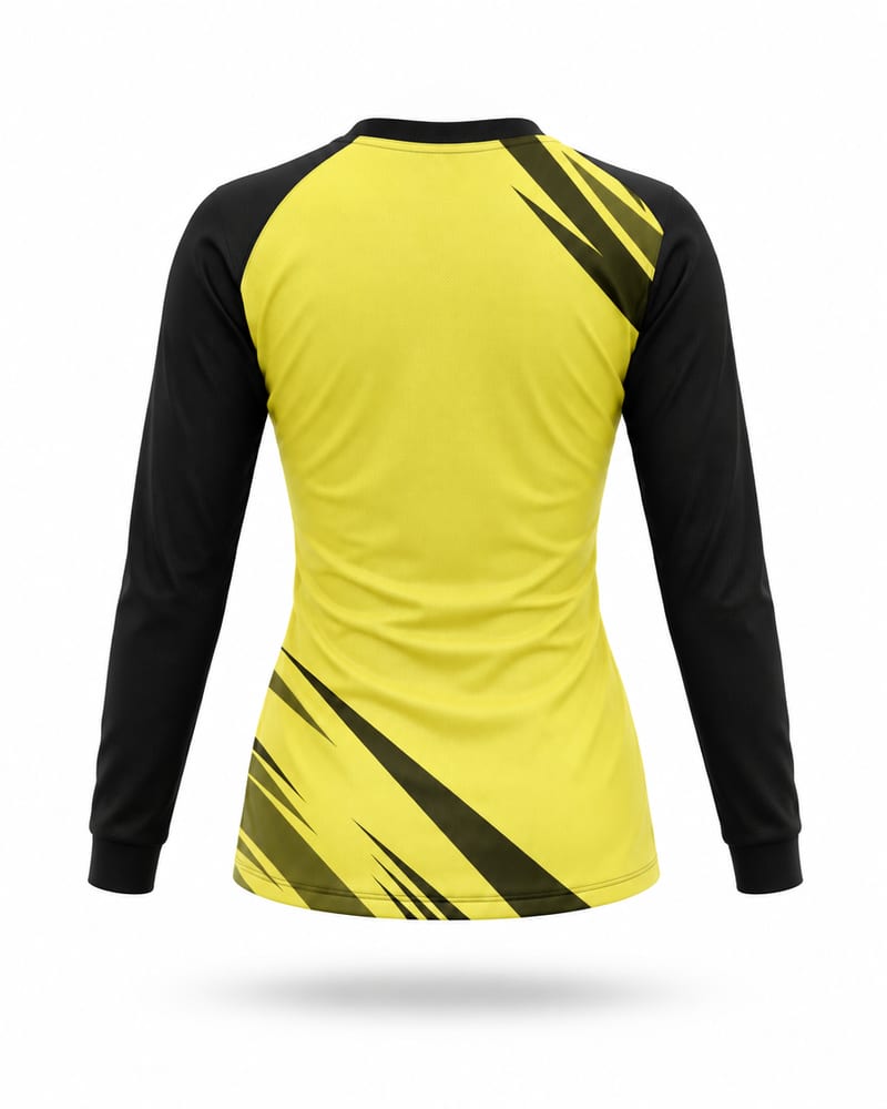 Women's Custom Cricket Jersey: Round Neck, Full Sleeve, Raglan, back