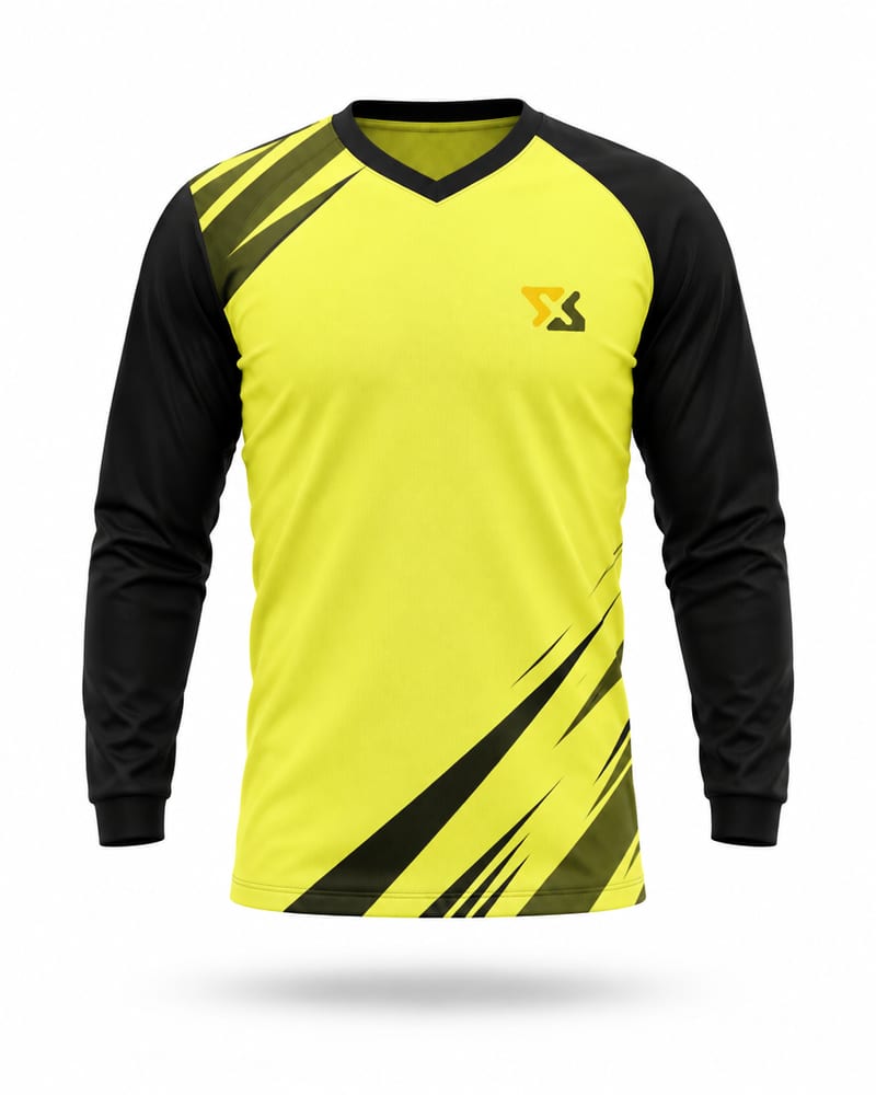 Men's Custom Bikers Jersey: V Neck, Full Sleeve, Raglan, front