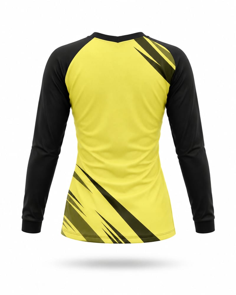 Women's Custom Cricket Jersey: V Neck, Full Sleeve, Raglan, back