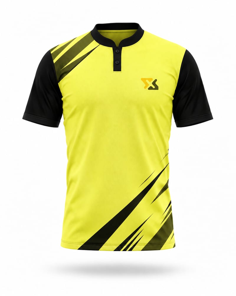 Men's Custom Bikers Jersey: Mandarin Collar, Half Sleeve, front