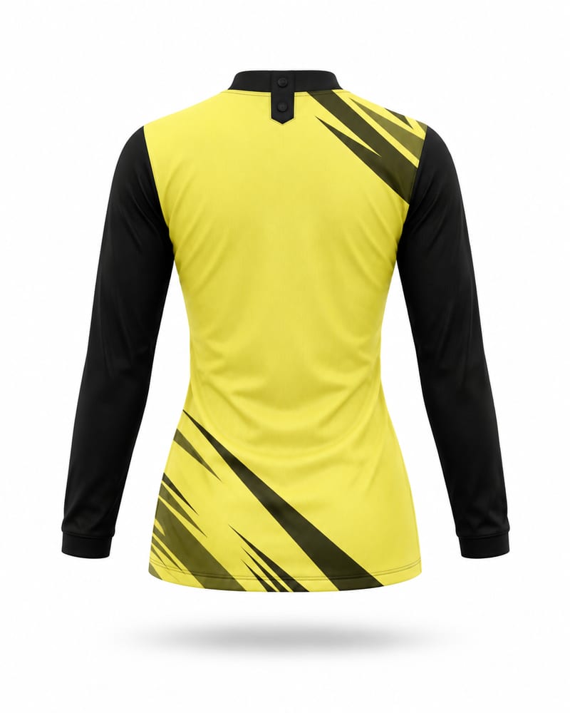 Women's Custom Cricket Jersey: Mandarin Collar, Full Sleeve, back
