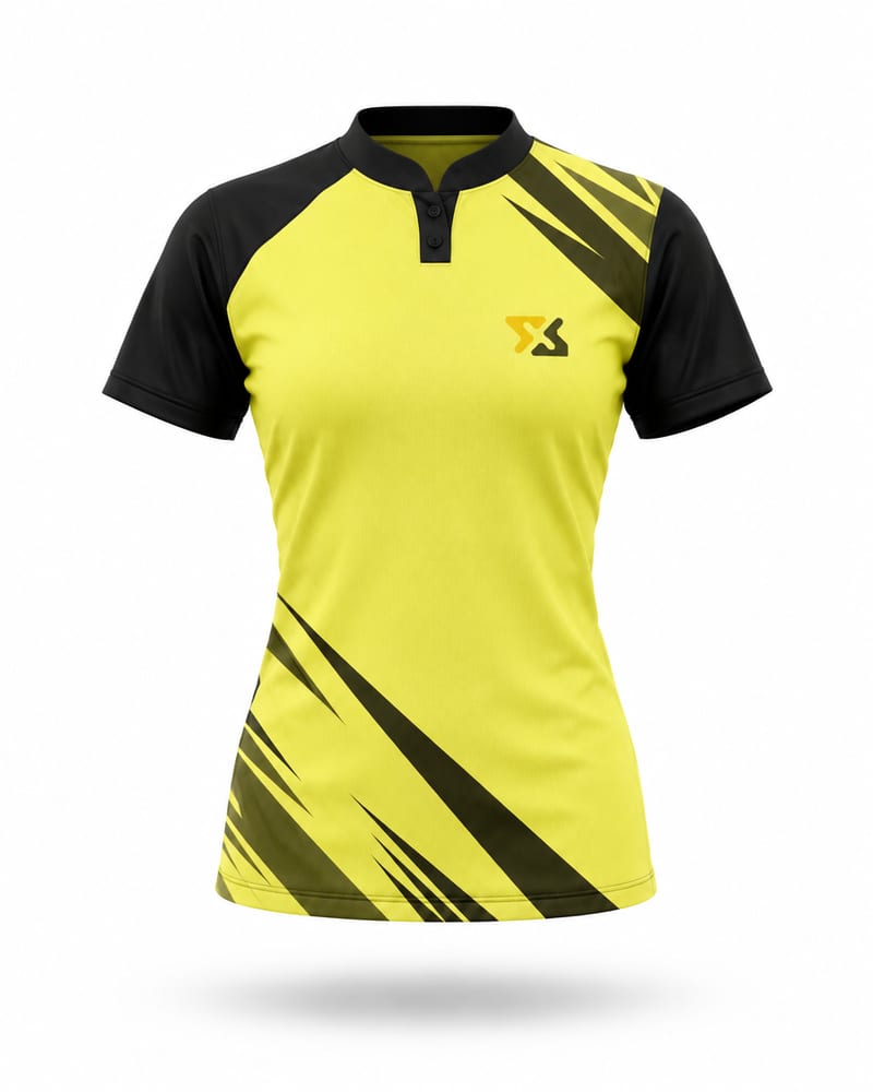 Women's Custom Football Jersey: Mandarin Collar, Half Sleeve, Raglan, front