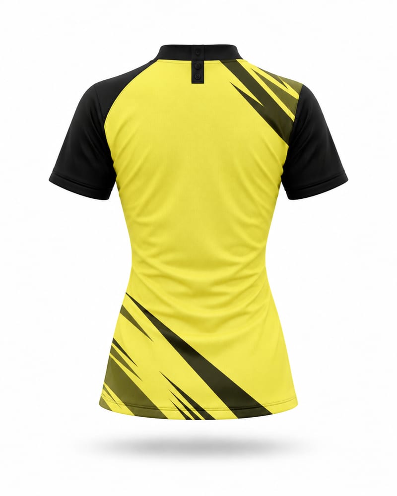 Women's Custom Football Jersey: Mandarin Collar, Half Sleeve, Raglan, back