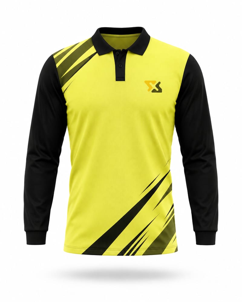 Men's Custom Cricket Jersey: Polo, Full Sleeve, front
