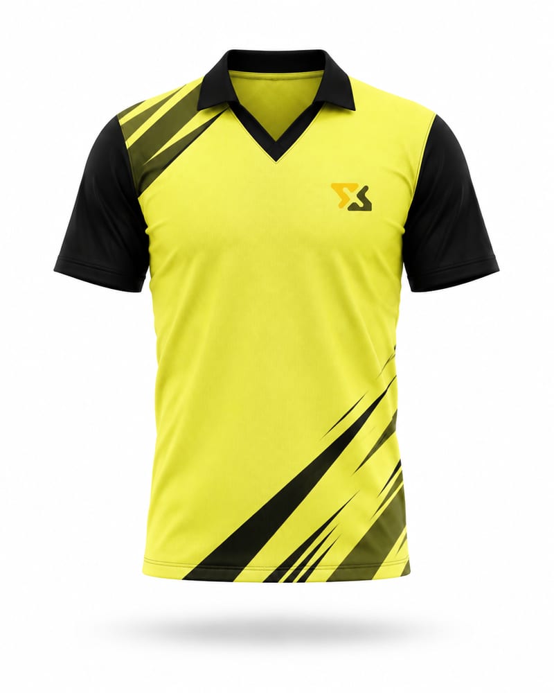 Men's Custom Cricket Jersey: V Neck Polo, Half Sleeve, front