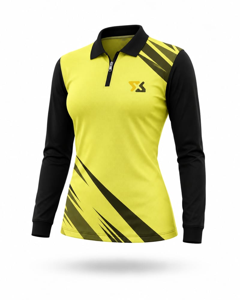 Women’s Custom Cricket Jersey: Zip Polo, Full Sleeve