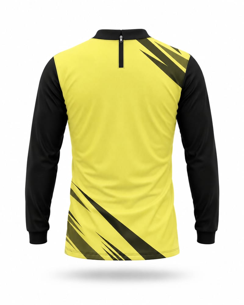 Kids Custom Cricket Jersey: Zip Polo, Full Sleeve, back