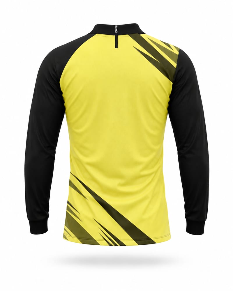 Men's Custom Cricket Jersey: Zip Polo, Full Sleeve, Raglan, back