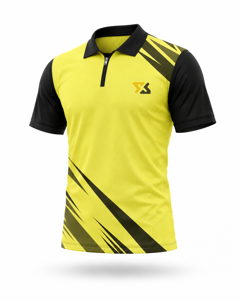 Men’s Custom Esports Jersey: Zip Polo, Half Sleeve, Raglan