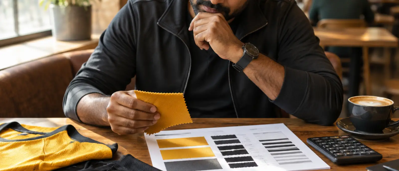 Team manager planning a jersey order and budget