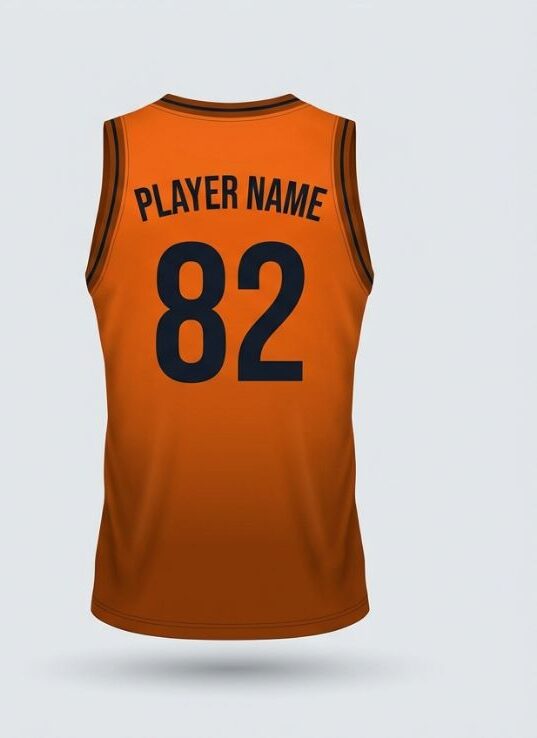 Sunset Gradient Basketball Jersey, sunset orange, back